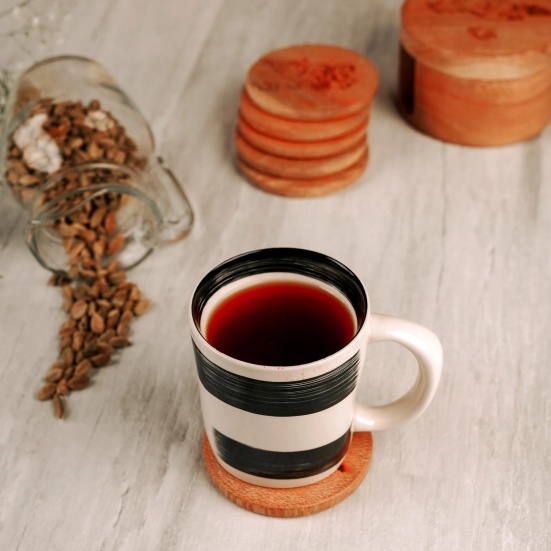 Wooden Tea Coaster with Clint Paintings-