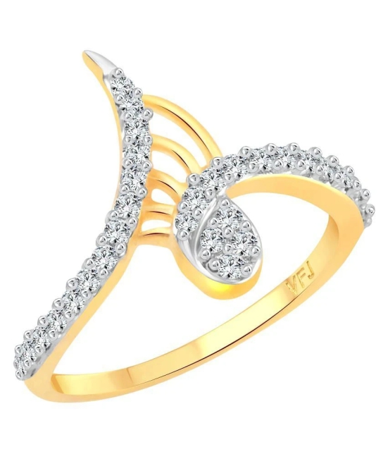 Vighnaharta  Designer Finger CZ Gold and Rhodium Plated Alloy Ring for Women and Girls - [VFJ1242FRG8] - None