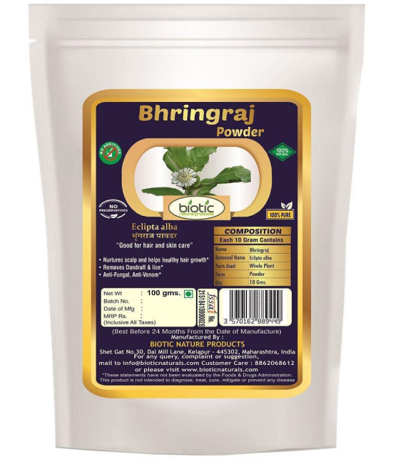 Biotic Bhringraj Powder(Eclipta Alba) Hair Scalp Treatment 100 g