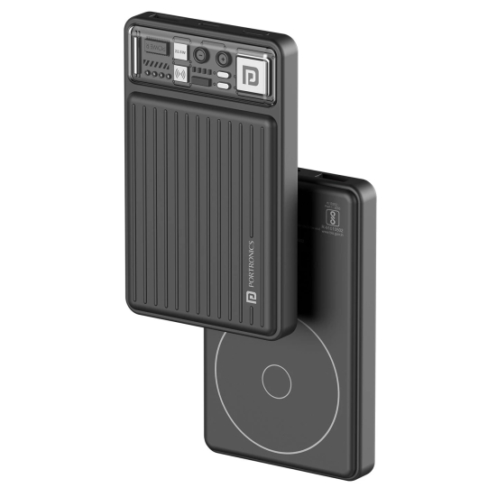 Portronics Luxcell Wireless Mini 10K Power Bank Black