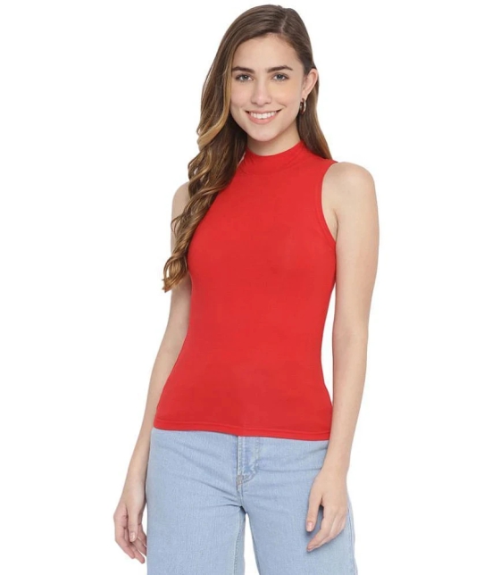 La Intimo Polyester Red T-Shirts - Single - XL