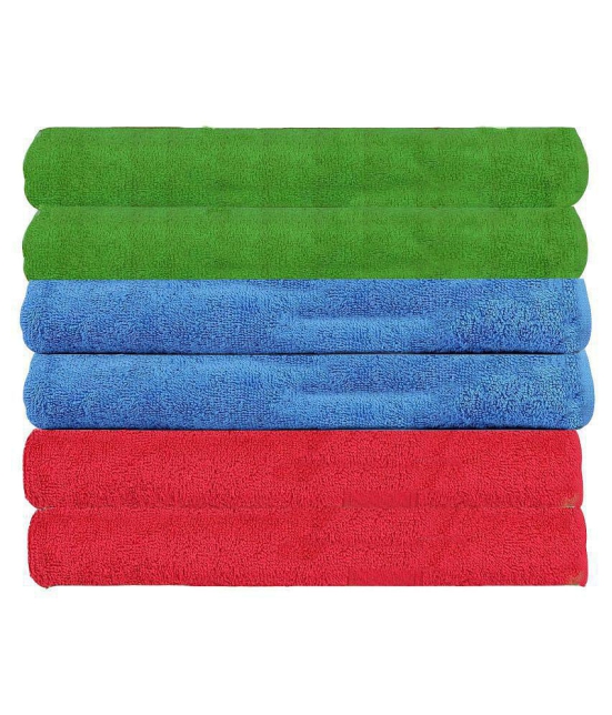 HOMETALES Microfiber Duster/Cleaning Cloth - 250 GSM (Pack of 6), 2 Red, 2 Blue & 2 Green