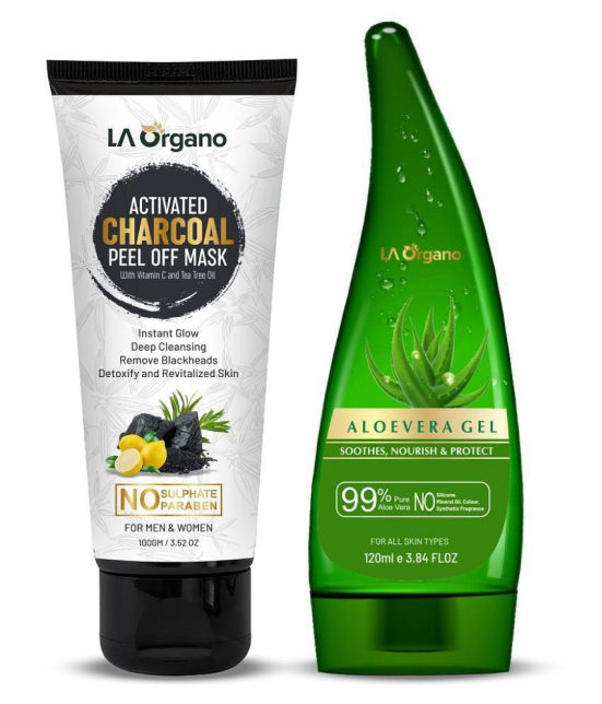 LA ORGANO Peel Off Mask+Aloe Vera Gel Face Peel Off 300 gm Pack of 2