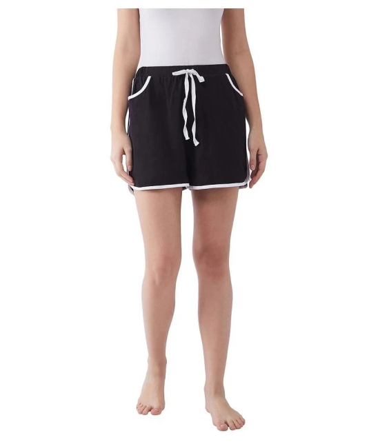 Miss Chase Cotton Night Shorts - Black - XS