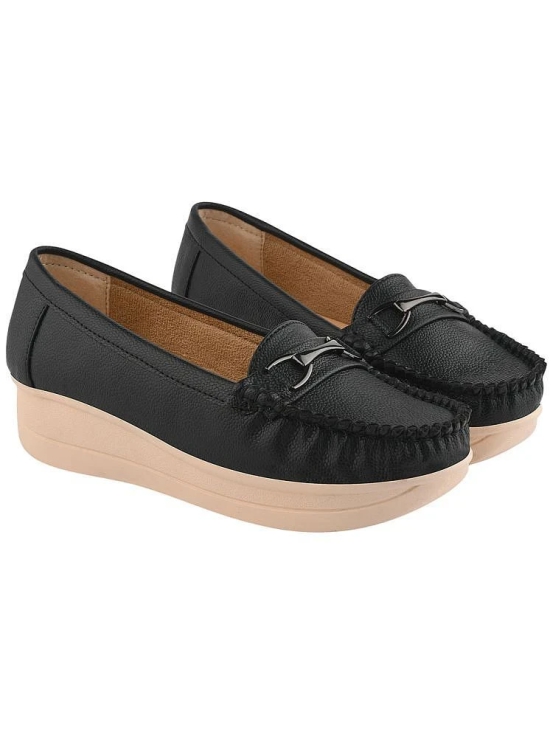 Shoetopia Black Womens Loafers - None