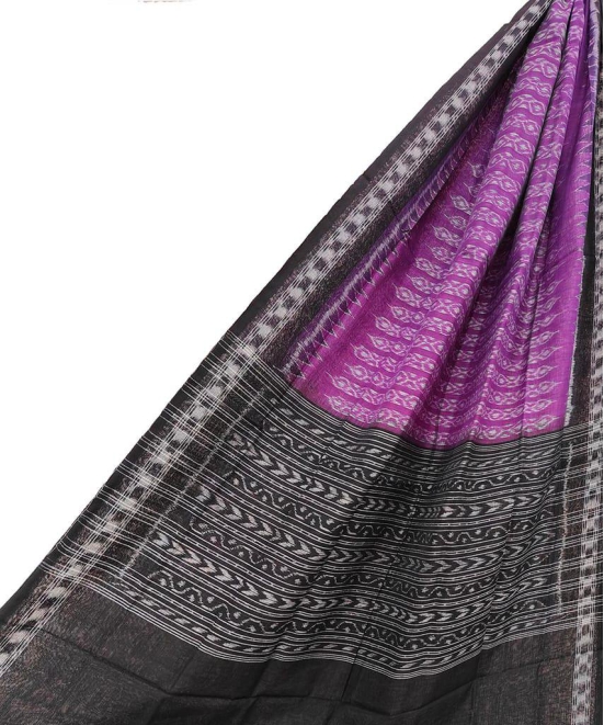 Purple Black Sambalpuri Handwoven Single Ikat Cotton Dupatta