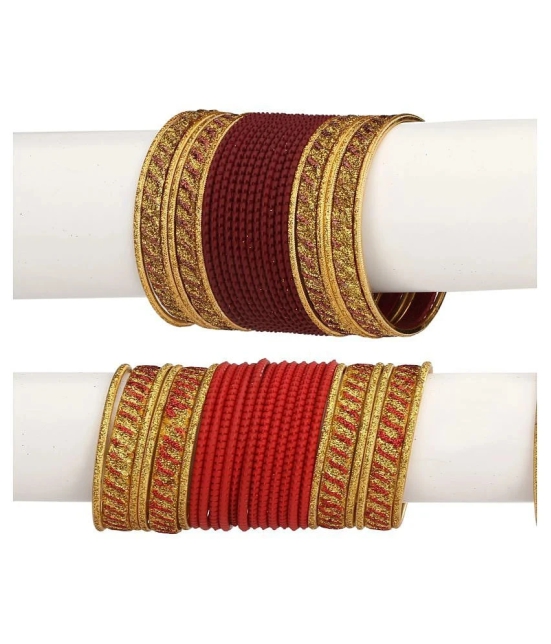 AFAST Colorful Combo Of 2 Metal Bangle Set, For Party And Daily Use, 24 Bangle Each Color - None