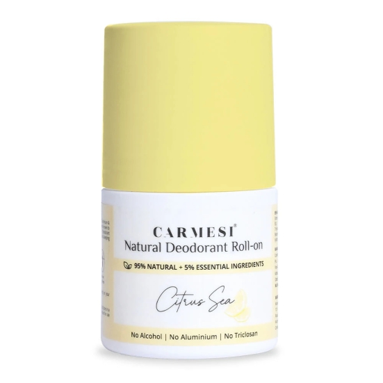 Carmesi Natural Deodorant Roll-on for Women - 95% Natural - No Aluminium - Citrus Sea - 50 m-1pcs