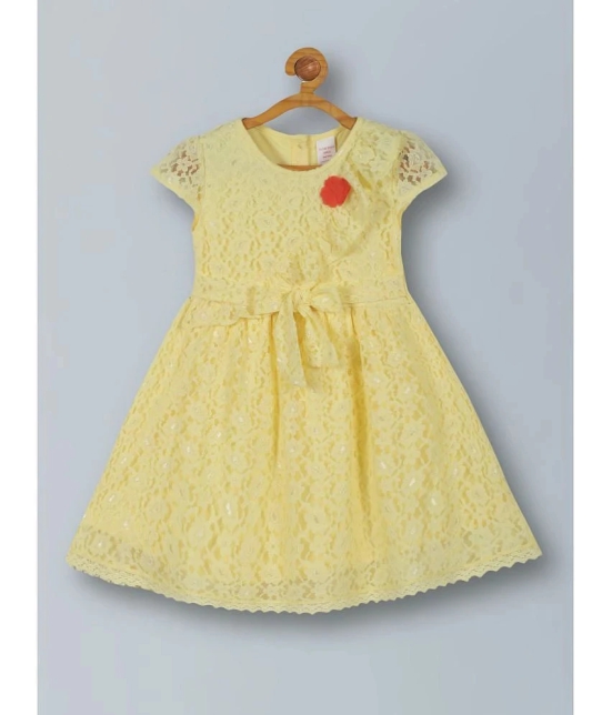 PLUM TREE Yellow Polyester Girls Fit And Flare Dress ( Pack of 1 ) - None