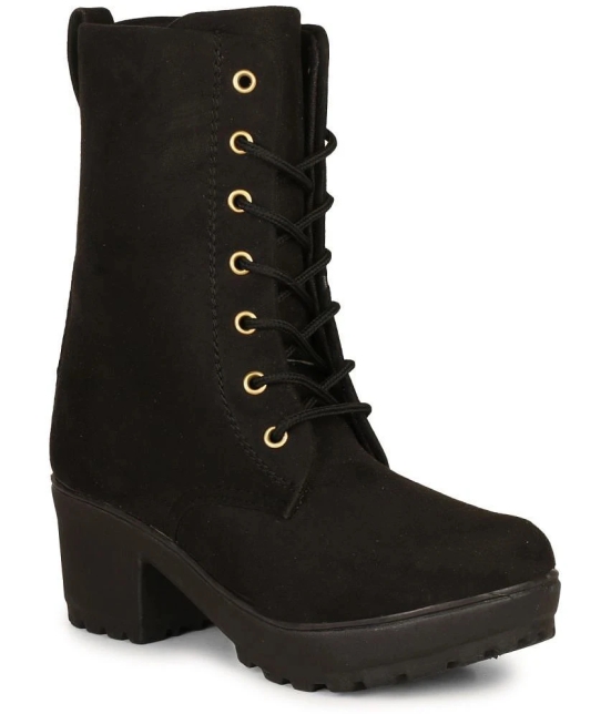 Saheb - Black Womens Mid Calf Length Boots - None