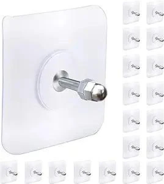 Estoreshouses Screw Hooks for Wall Without Drilling, 10 Pack Self Adhesive