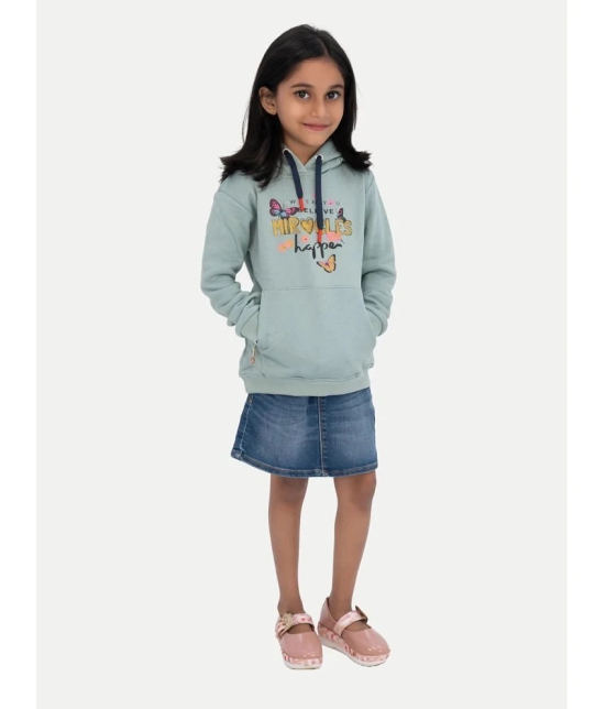 Girls Light Blue Printed Sweat Hoodie - None