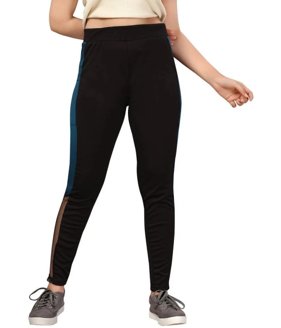 Aarika Girls Black-Blue Colour Track Pant - None