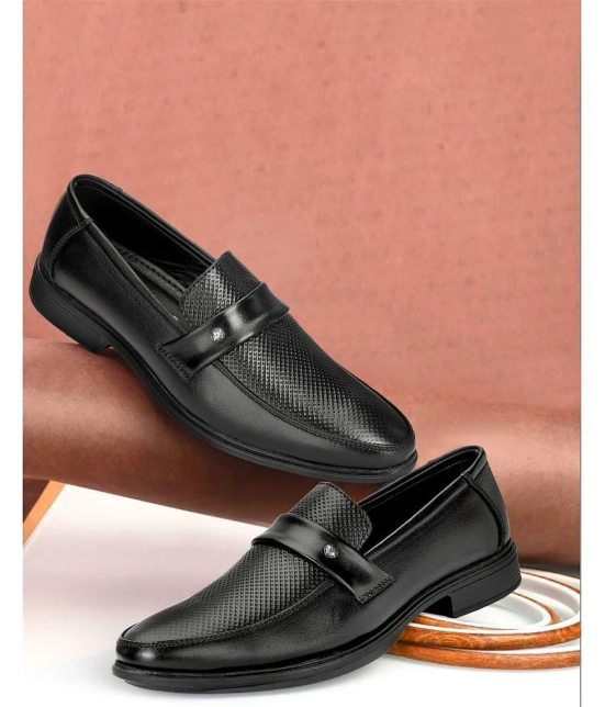 Buxton Black Mens Slip On Formal Shoes - None