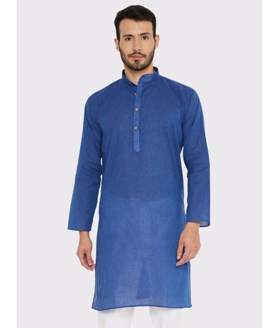 Maharaja - Blue Cotton Mens Regular Kurta ( Pack of 1 ) - None