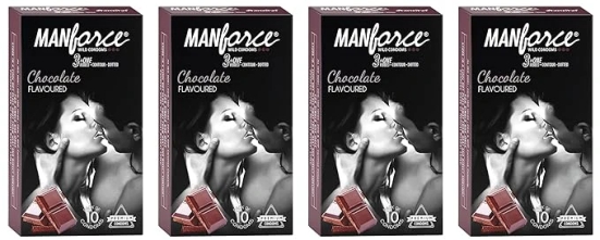 Manforce Chocolate flavor condom 10 Pcs x Pack of 4