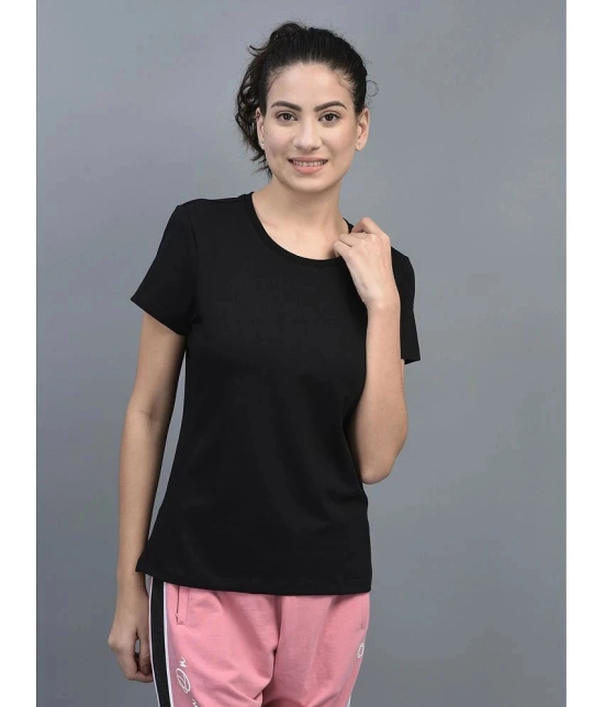 Dollar Black Cotton Blend Regular Fit Womens T-Shirt ( Pack of 1 ) - None