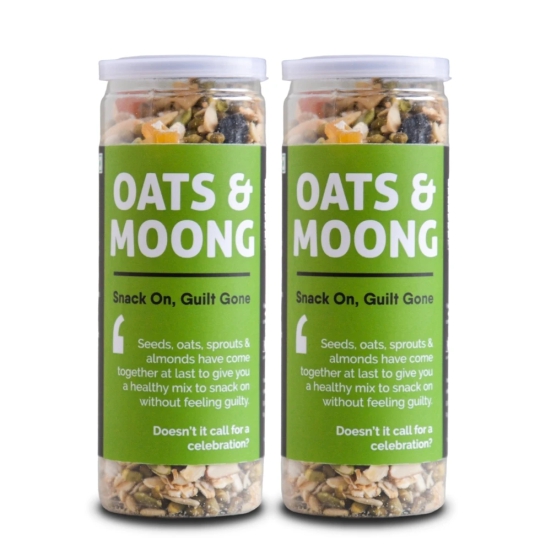 Omay Foods Oats & Moong Mix, 160 gm Jar (Pack of 2) - Trail Mix