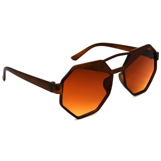 Hrinkar Brown Round Sunglasses Styles Brown Frame Glasses for Men & Women - HRS307-BWN