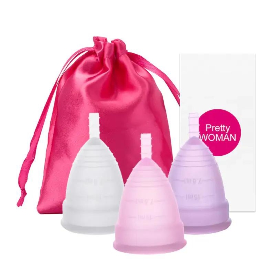 Menstrual Cup-1Pc-1colthbag-Pink / S Size