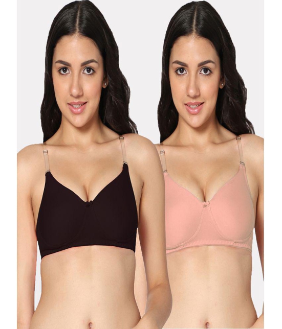 IN CARE LINGERIE - Multicolor Cotton Lightly Padded Women's T-Shirt Bra ( Pack of 2 ) - None