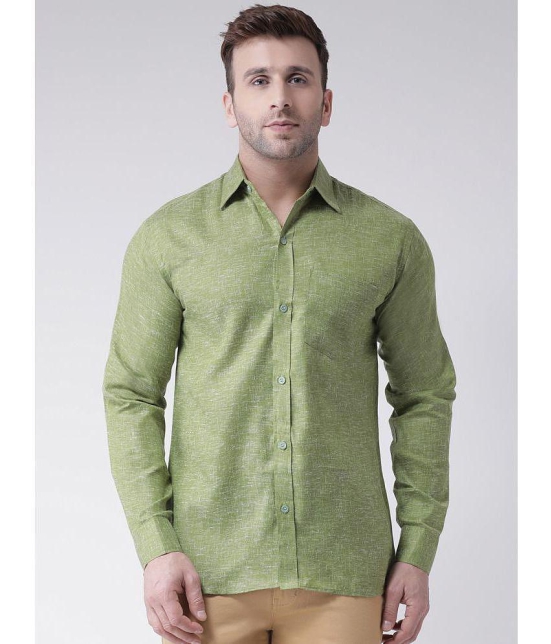 KLOSET By RIAG 100% Cotton Regular Fit Self Design Full Sleeves Men's Casual Shirt - Green ( Pack of 1 ) - None