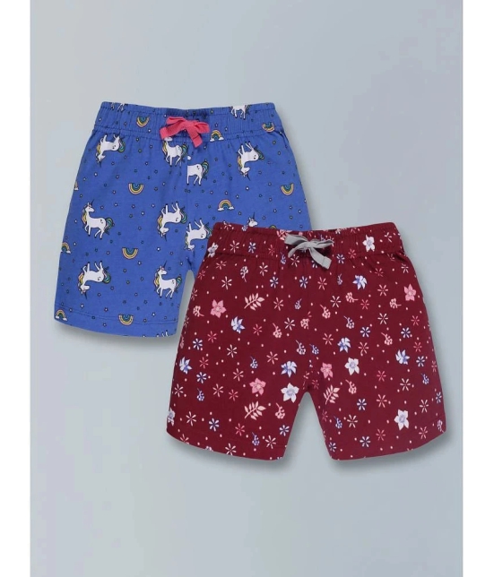 PLUM TREE - Dark Red Cotton Girls A-Line Skirt ( Pack of 2 ) - None