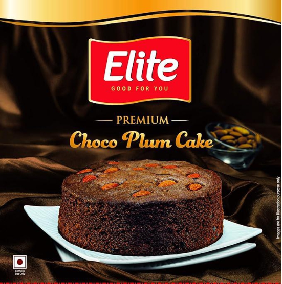 Elite Plum Cake, Chocolate Cake, 330g Pouch