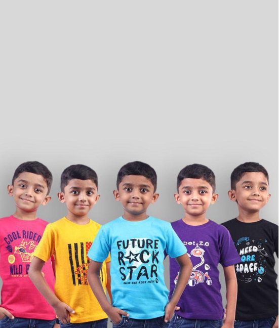 Soft Apparels - Multi T-Shirt For Baby Boy,Baby Girl ( Pack of 5 ) - None