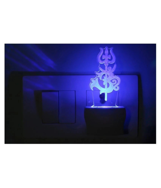 AFAST Hindu God OM With Holy Trident 3D Illusion LED Night Lamp Multi - Pack of 1