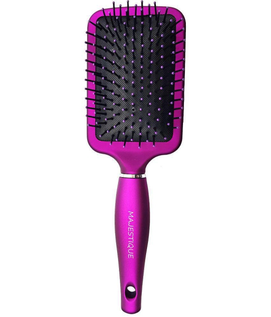 Majestique Purple Paddle Hair Brush Refresh And Extend For All Hair Types Soft Nylon Bristles