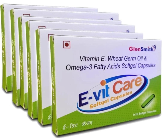 Evit Care Vitamin E, Wheat Germ Oil & Omega-3 Softgel Capsules (60)