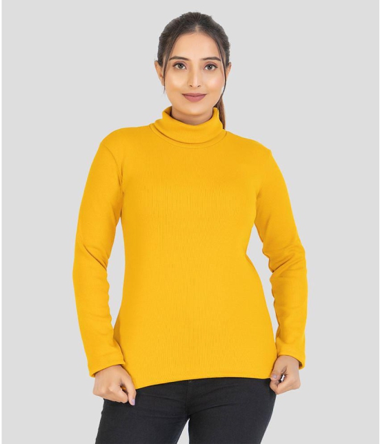 YHA - Mustard Cotton Blend Regular Fit Womens T-Shirt ( Pack of 1 ) - None