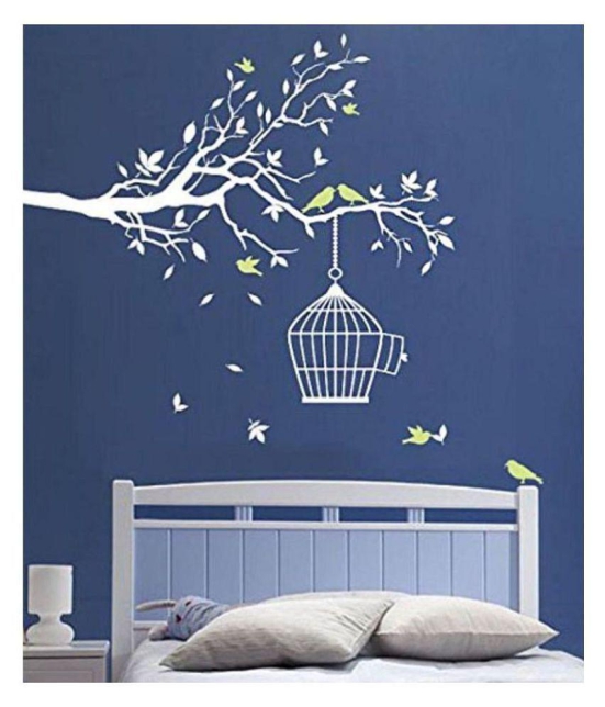 Print Mantras Tree Branch Birds Wall stickers Nature Sticker ( 125 x 155 cms )