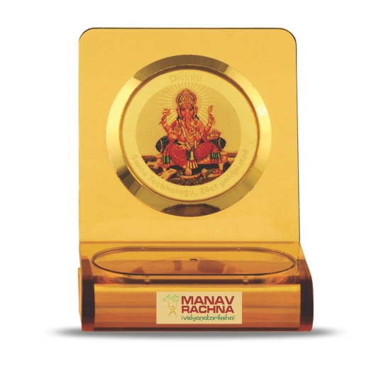 24K Gold Plated Ganesha Customized Photo Frame For Corporate Gifting