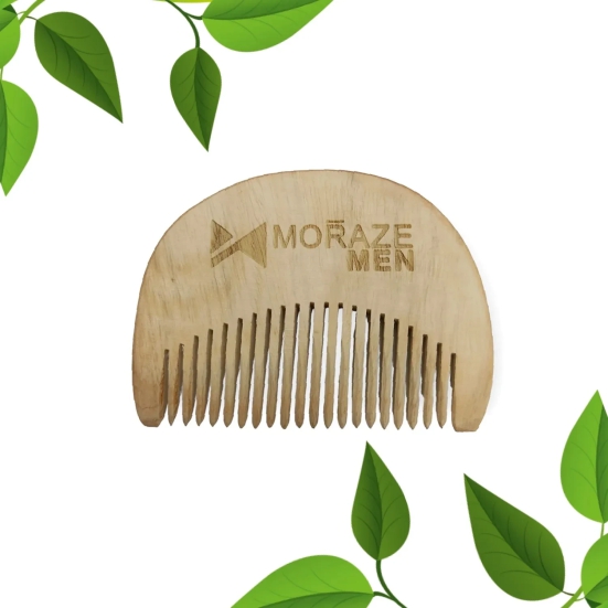 Men Pocket Size Beard Comb made with Neem Wood | Wooden U-Shaped Beard Comb BM