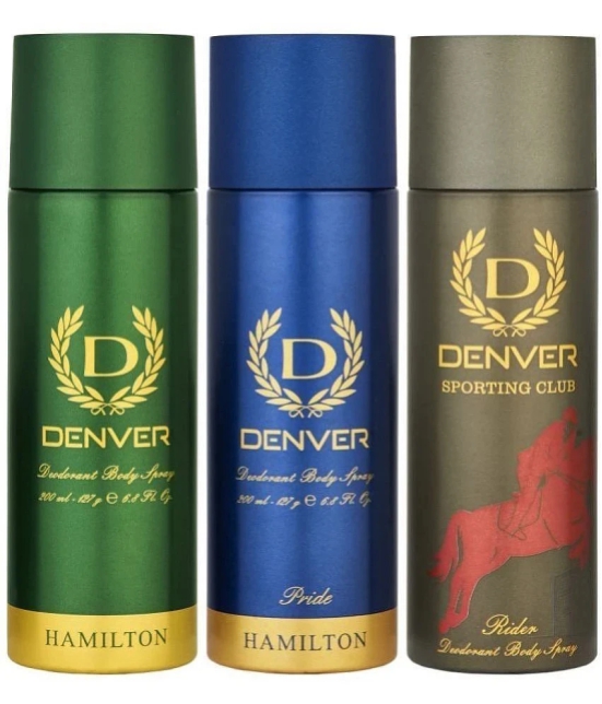 Denver Hamilton Deo, Rider & Pride Deodorant Spray for Men 600 ml ( Pack of 3 )