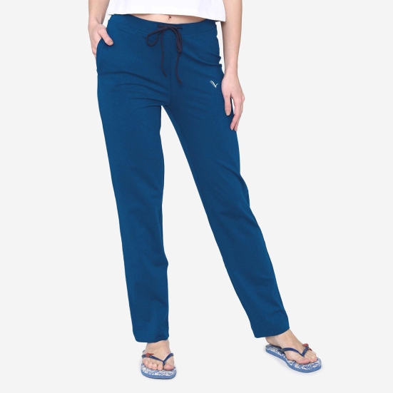 Vami Plain Cotton Rich Relax Lower For  Women - Blue S