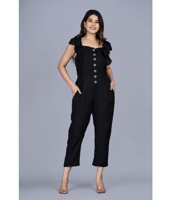 Smien - Black Rayon Regular Fit Womens Jumpsuit ( Pack of 1 ) - None