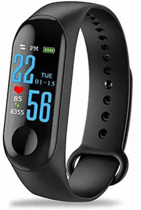 Flying monk m3 smart band activity tracker  (Black Strap, Size : FREE SIZE)