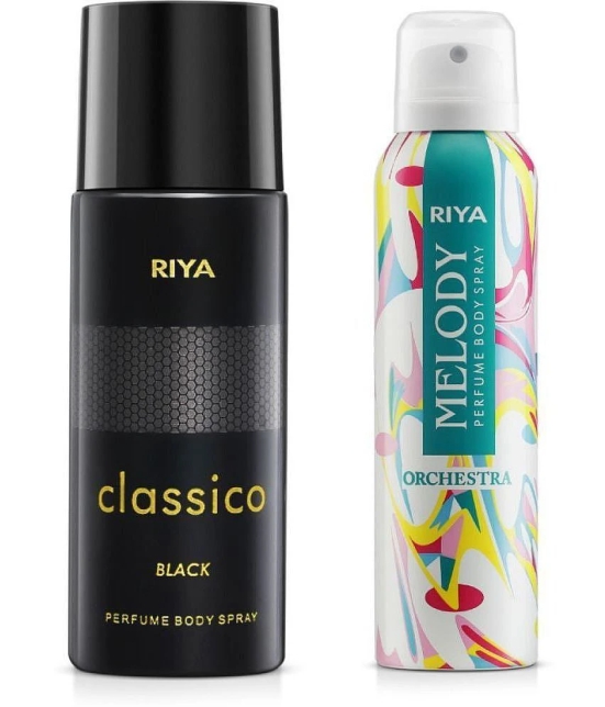 Riya Classico & Melody Perfume Body Spray for Unisex 150 ml ( Pack of 2 )