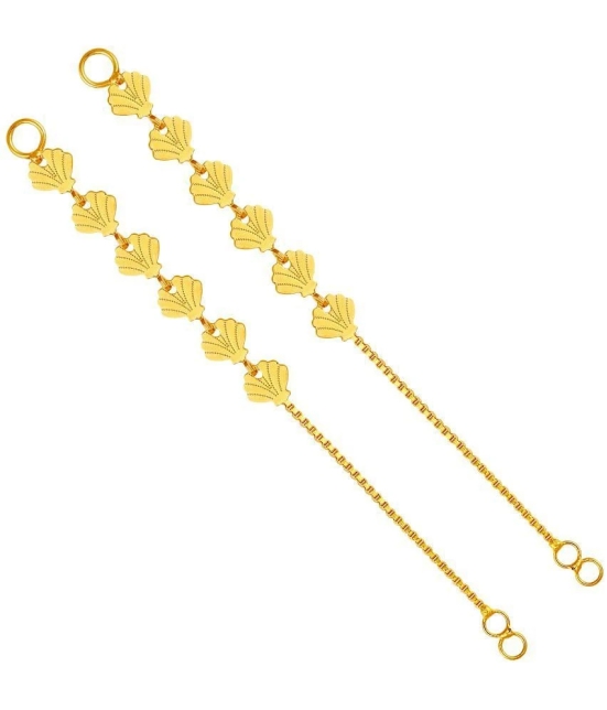 VIVASTRI Golden Ear Chain Earrings ( Pack of 1 ) - Golden