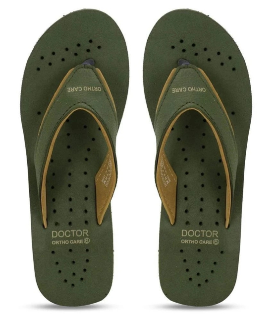 DOCTOR EXTRA SOFT - Olive Womens Thong Flip Flop - None