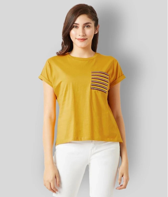 Miss Chase Cotton Yellow T-Shirts - XS