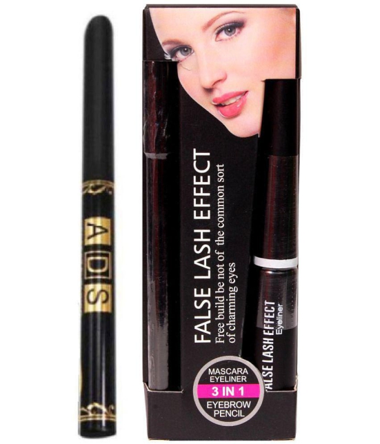 Lenon Beauty Gel Eyeliner, Eyebrow Pencil, Pencil Kajal Mascara Black Pack of 4