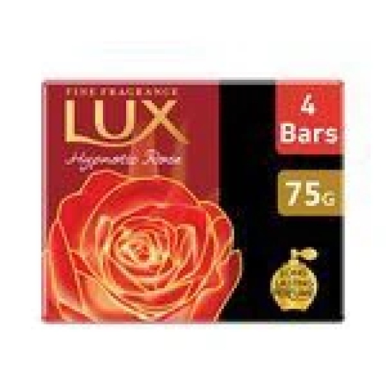 Lux Hypnotic Rose Egyptian Rose & Musk Vanilla Perfumed Bar, 75 G (Pack Of 4)