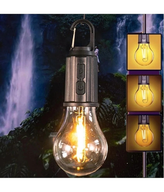 18-ENTERPRISE Rechargeable Hanging Clip Bulb,3 Lighting Modes, Waterproof, Unbreakable Bulb with Hook,Decorative Hanging Bulb,Tent Lamp for Camping, Hiking, Emergency Light (Pack of 1). - Bl