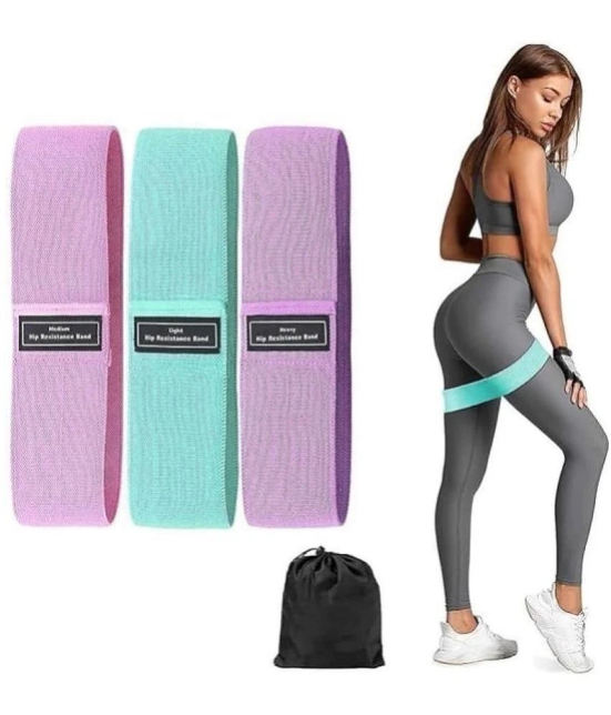 Resistance Loop Bands for Exercise, and Workout Non Slip Hip  Bands for Squats, Legs, Thigh, Glutes and  Ideal for Men, and Women, set 3 - Multi Color