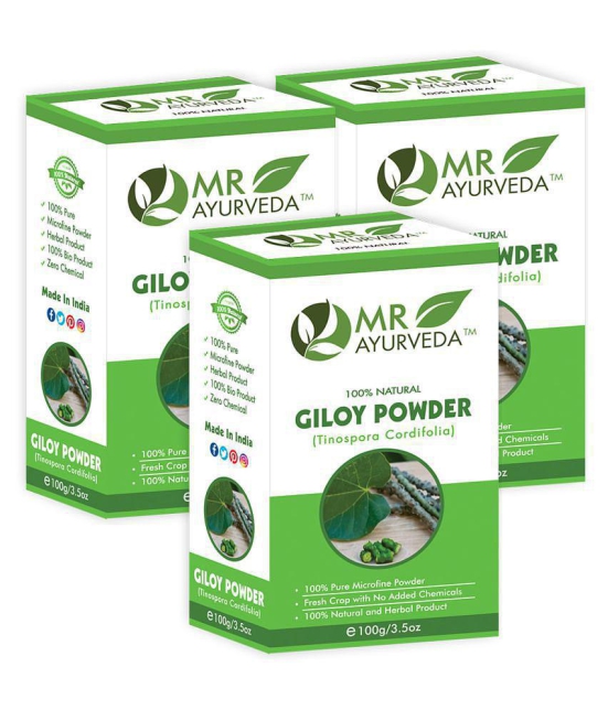 MR Ayurveda Organic Giloy Powder Hair Scalp Treatment 300 g Pack of 3