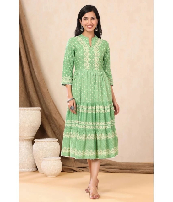 Juniper Rayon Green Regular Dress - Single - None